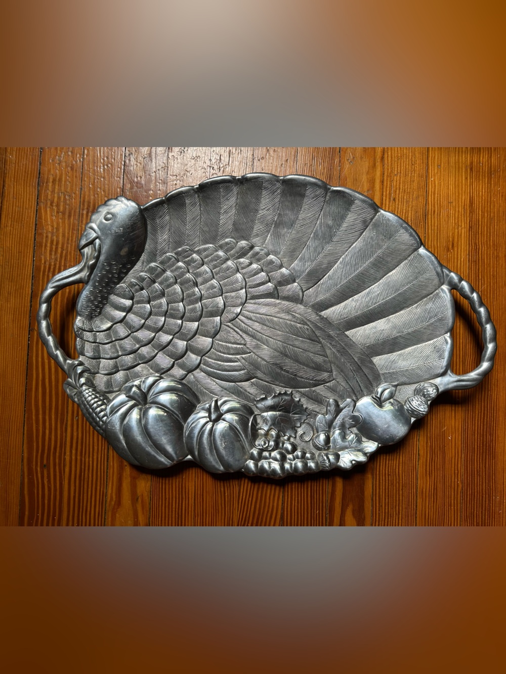 Vintage Pewter Turkey Platter Lenox